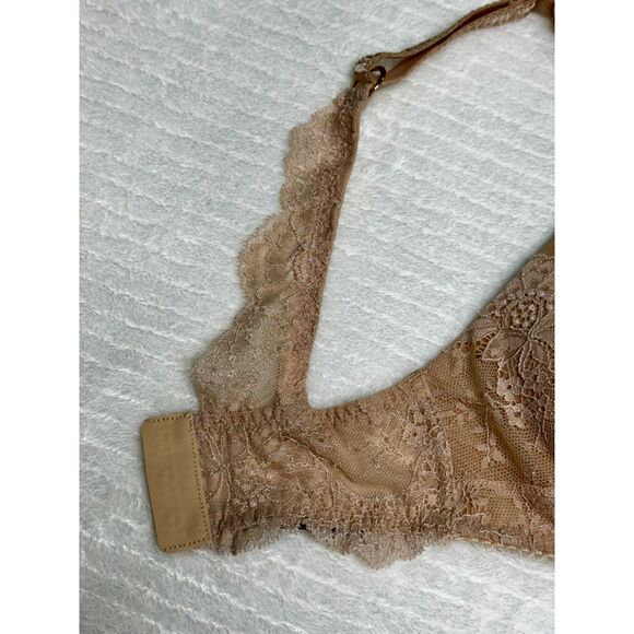 STELLA MCCARTNEY Smooth & Lace Wireless Contour Bra, Padded, Nude, 32DD(E) - Picture 4 of 11